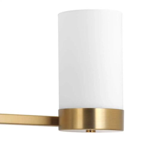 Elevate Four Light Bath Vanity Light In Antique Bronze With Glass Shades, Space Age Mid Century Modern Style detail view
