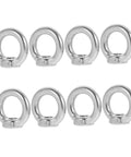 8 Pack M8 304 Stainless Steel Lifting Eye Nuts Heavy Duty Threaded Rigging Hardware With No Fuss Setup For Marine Hoisting And Industrial Job Site Work Built Tough arranged in rows.