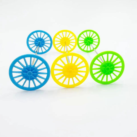 Dope 60 Piece Vintage Plastic Wheels Set With 30 Piece Metal Axles For RC Cars Trucks And Airplanes 37mm Wheel Diameter