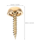 16 Pieces Brass Capped Fixing Screws With Curved Decorative Head Caps For Mirrors And Furniture Golden Color Sturdy Integrated Design Built For Quick Woodworking Fixes And Easy Furniture Repair Projects
