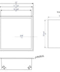 Technical diagram of Shower Niche In Brushed Copper 12 X 12 X 4 Inches, including dimensions and wall cut-out details.
