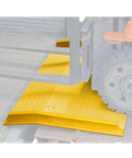 Heavy Duty Steel Dock Board Workhorse For Forklifts Bridges Truck To Warehouse Bay Rock Solid 60 By 72 Inch Plate in use with forklift.