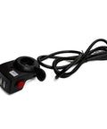 8-inch electric scooter hub motor unit with long wiring harness, black housing and red control button