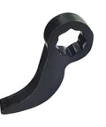 Heavy Duty Crowbar Adapter For Three Eighths Inch Drive Ratchets With Flexible Ratcheting Angles, curved black metal tool