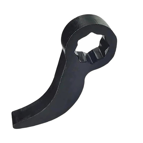 Heavy Duty Crowbar Adapter For Three Eighths Inch Drive Ratchets With Flexible Ratcheting Angles, curved black metal tool