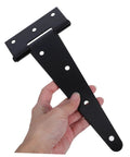 NAMOARLY heavy-duty gate hinge, black steel with a slotted design and mounting holes.