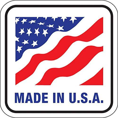 Front view of magnet sticker, 5-inch, American flag design with Made in U.S.A. text
