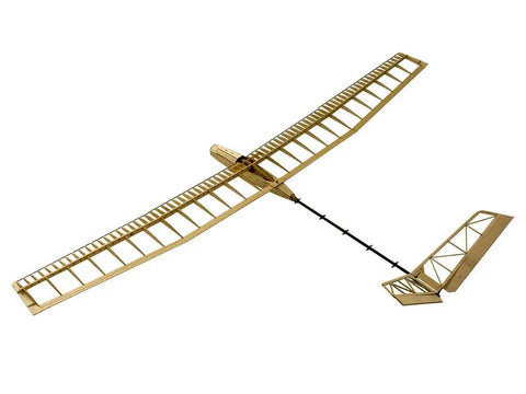 Uzi Glider RC Plane Kit 1.4M Laser Cut Balsa Wood Sailplane with Motor ESC Servos and Covering, outdoor flying model