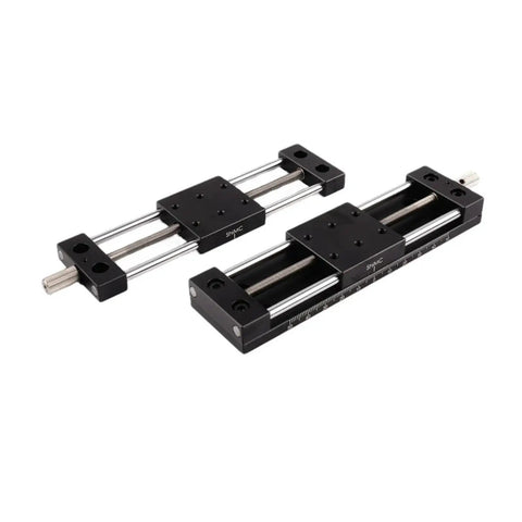 Go-To Manual Linear Stage Sliding Table With Micrometer Adjustment Platform And Aluminum Guide Rails on white background.