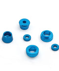Upgrade Your TT02 RC Ride With Premium Metal Steering Flange Bushing And Gasket Set For Smoother Handling And Zero Play On 1/10 Scale Chassis blue anodized metal bushings and gaskets