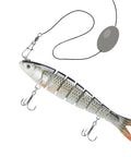 Speed Clips Fishing Lures 50 Pack Stainless Steel Snaps Swivels With Rolling Ball Bearing Barrel Swivel For Freshwater And Saltwater Quick Change Design 24 Pound Test Durable Lure Swap Kit attached to segmented fish lure