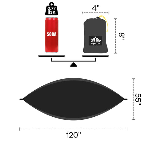Ultralight Pocket Hammock For Solo Adventures, Tear-Resistant HMPE Ripstop High-Strength Fabric, Just 0.66lb, compact illustration