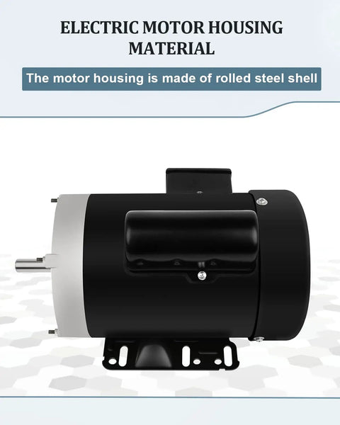 Half Horsepower Farm Duty Electric Motor, Single Phase 1750 RPM, 115 To 230 Volt, 56 Frame, TEFC, steel housing