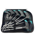Tough T Handle Hex Socket Wrench Set 11 Piece With Magnetic Head Rubberized Non Slip Grip in a storage case.