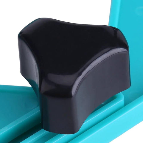 Close-up of black knob on Pro Grade Adjustable Drill Hole Locator With Vacuum Base Sucker - Hole Saw Jig For Ceramic Tile Glass Marble Porcelain.