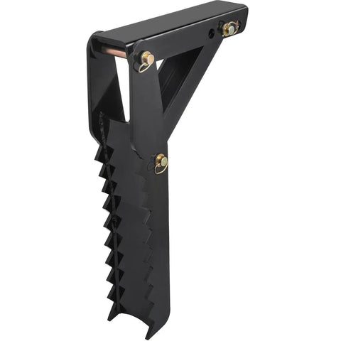 32 Inch Backhoe Thumb Durable Half Inch Steel Plate Excavator Claw Attachment For Tractors And Heavy Equipment Built For Tough Digging Grading And Material Handling On Job Sites Worksite Ready, angled side view