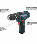 Ultra Compact 12V Max Hammer Drill And Driver Kit With 3/8 Inch Auto Chuck Two Speed Control For Torque And Drilling Lightest In Class