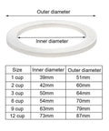 Silicone Replacement Gasket Seal For Moka Pot Espresso Coffee Maker Soft Flexible Odorless Fits 1 To 12 Cup Sizes Easy Install