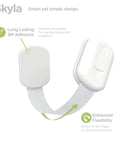Close-up of 8 Pack No Drill Baby Proofing Cabinet Locks with 3M Adhesive showing flexible design and long-lasting adhesive
