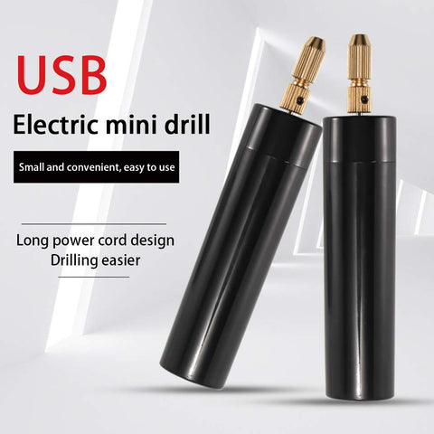 Handy Portable Mini Electric Drill Kit With 0.7 To 1.2 Mm Drill Bits for resin jewelry, USB design, and easy operation.
