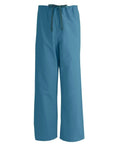 Fresh Knockout Reversible Nurse Scrub Pants Featuring Comfy Drawstring Waist For Unisex Healthcare Wear In Bright Peacock Hue.