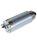 Kickass 5.5KW Water Cooled Spindle Motor With 125MM Diameter And Ironclad ER25 Collet Chuck Delivers Smooth High Torque Operation At 220V For Professional CNC Machines - side view showing spindle body and coolant ports.