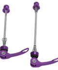 2 Pack Bicycle Quick Release Skewers Aluminum Alloy Front And Rear Wheel Axle Clips 100mm Front 135mm Rear For Road And Mountain Bikes Purple