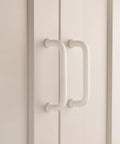 Five Pack White Modern Cabinet Pulls Drawer Handles With Three And Three Quarters Inch Hole Centers 96mm Aluminum Alloy installed on cabinet