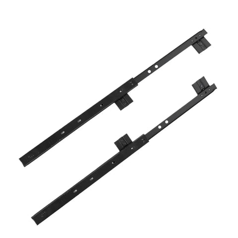 Heavy Duty Side Mount Ball Bearing Drawer Slides Pair Full Extension Cabinet Upgrade showing black steel tracks.