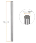 HARFINGTON 5pcs round HSS lathe rods, 6.3mm diameter x 100mm length; side view with end close-up.