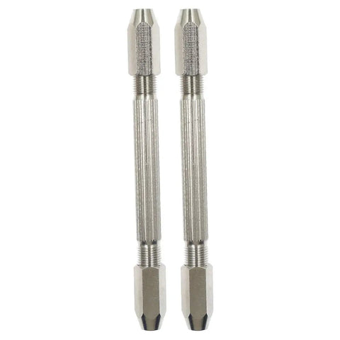 Dual End Hexagonal Pin Vise Wire Tool Boasting A Straight Up Killer Nonslip Grip And Swappable Collets For Tweaking Jewelry Watch Parts And Tiny Hardware Fixes This Badass Two Pack Runs Smooth, showing two metallic pin vises.