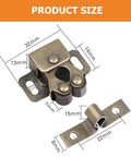 RV Cabinet Door Catch With Double Roller Golden Latch Noise Reducing Soft Close Easy Install Keeps Doors Quiet And Secure 32mm size