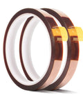Two rolls of Heat Resistant Tape 10mm 33m For Sublimation And Electronics Pro Grade Polyimide Adhesive Transfer Tape Up To 482F Easy Peel
