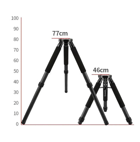 Carbon Fiber Telescope Mount Stand For Planetary Imaging, Ultra Lightweight Yet Heavy Duty Equatorial Tripod at 77cm and 46cm heights