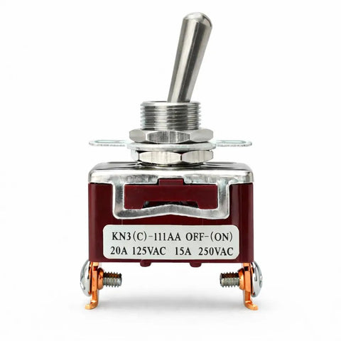 SpeedWare One-Side Momentary Metal Toggle Switch 20 Amp 12VDC 125VAC SPST Panel Mount With Spring Return Momentary On 2-Terminal Screw Terminals 1 Pack, metal toggle