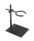 Adjustable Pour Over Coffee Stand Built From Premium Wood And Rock Solid Alloy Fits Travel Mugs Carafes Hassle Free Dripper Holder For Zero Mess Morning Brews in black metal design.