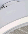 Close-up of 22-inch white modern flush mount ceiling fan with light for kitchen bedroom bathroom super quiet low profile electric fan