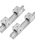 200mm Linear Slide Rail Kit With SBR12UU Bearing Blocks for CNC routers, showing two rails with aluminum alloy blocks.