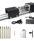 Standard Mini Wood Lathe Machine For Carving Pearl Beads And Metals Includes Speed Control Power Supply 12-24V and six carving blades set.