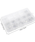 Premium Stainless Steel External Retaining Rings Assortment Snap Ring Kit 400pcs Circlip Set displayed in a clear organizer box.