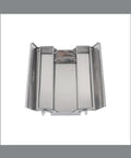 18 Inch Stainless Steel Portable Toolbox With Folding Cantilever Frame And Three Smooth Glide Trays opened and displaying three compartments.