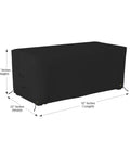Rectangle Ottoman Cover For Outdoor Patio Furniture, Built to Last, Heavy Duty 12 Oz PVC Coated Polyester, Waterproof UV and Weather Resistant, Size 32 By 22 By 17 Inches, Black with Air Vents and Drawstrings