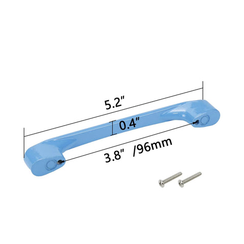 Blue 8 Pack 3.8 Inch Hole to Hole Cartoon Pull Handles for Kids Room Wardrobes Cabinets and Drawers with Screws, size 5.2 x 0.4 inches