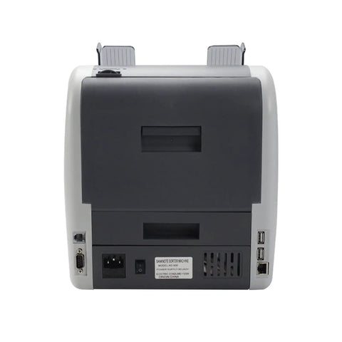 Back view of Top Drawer Money Counter Machine For Mixed Bills With Lightning Fast Value Tracking and Full Spectrum Fake Note Detection.