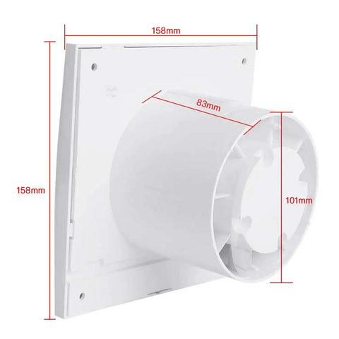 Side view of 4 Inch Wall Mount Exhaust Fan With Light For Bathroom Kitchen Garage Ultra Quiet 55 CFM Ventilation No Plug Installation