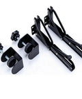 Heavy Duty Foldable Shelf Brackets For Desk Extension Clamps Punch Free Tabletop Mount Black Steel collapsible supports set.