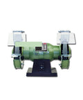 Badass Multi Function Bench Grinder And Electric Knife Sharpener Featuring Thick Polishing Grinding Wheel Cast Iron Base Fast Rolling Shop Workhorse For Wood Metal Jobs with dual wheels and tool rests.