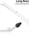 Long Reach Pneumatic Air Blow Gun With 24 Inch Angled Aluminum Nozzle Pistol Grip Trigger Quarter Inch NPT Inlet Rubber Tip