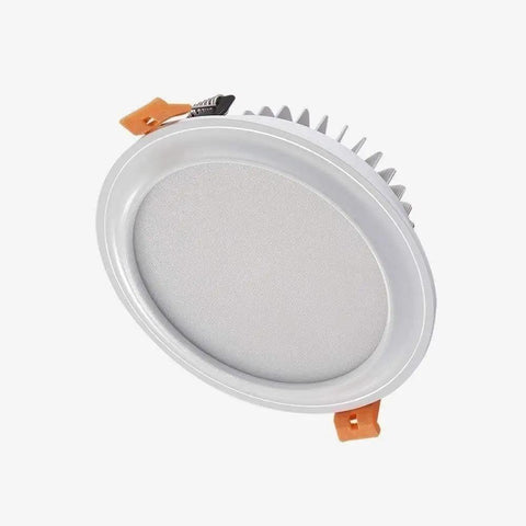 WKNHHL Recessed Lighting Housing Trim Kits White Downlight Led Embedded Ceiling Light Home Living Room Spotlight Recessed Downlight for Commercial Home Illumination,4000K N round LED downlight fixture with white trim.