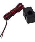 No Sweat Install Split Core Current Transformer Clamps With Heavy Gauge 100Cm Leads For Ev Charging Piles And Power Grid Monitoring. Black clamp with red and black wires.